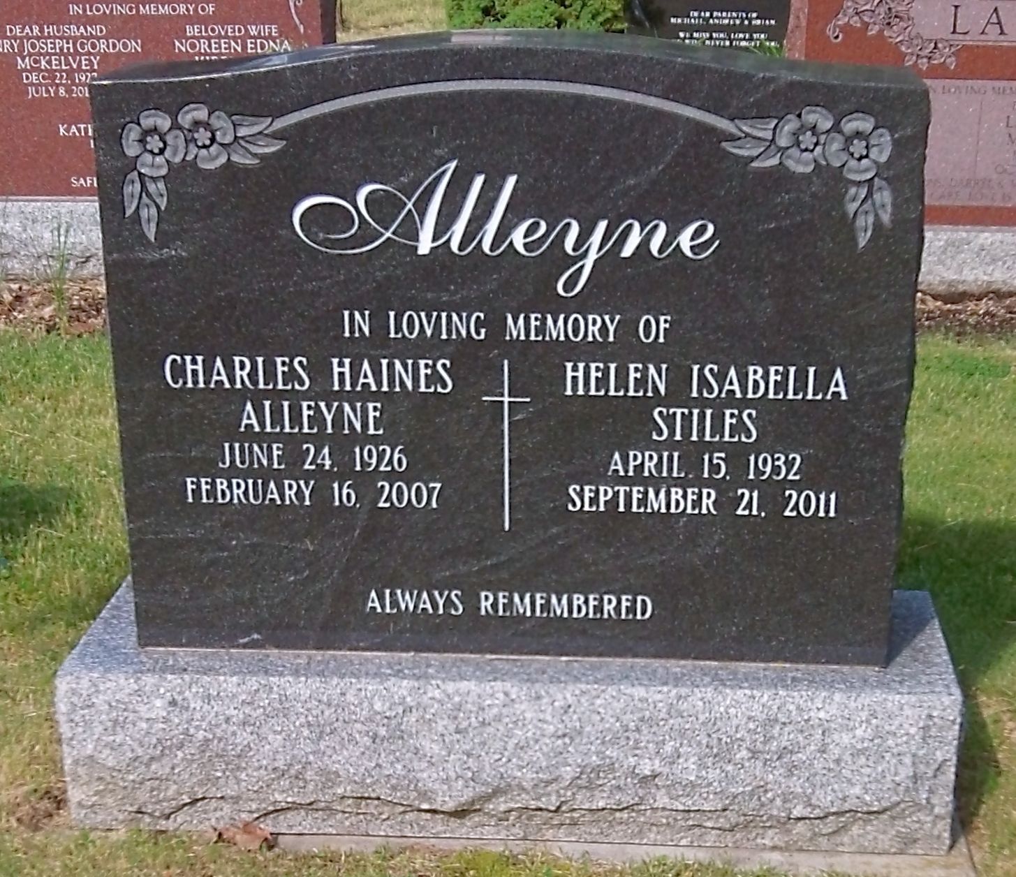 Charles Haines Alleyne grave