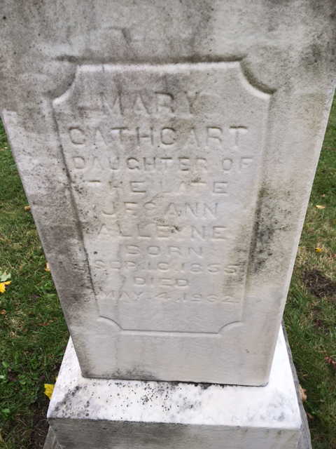 Mary Cathcart Alleyne grave