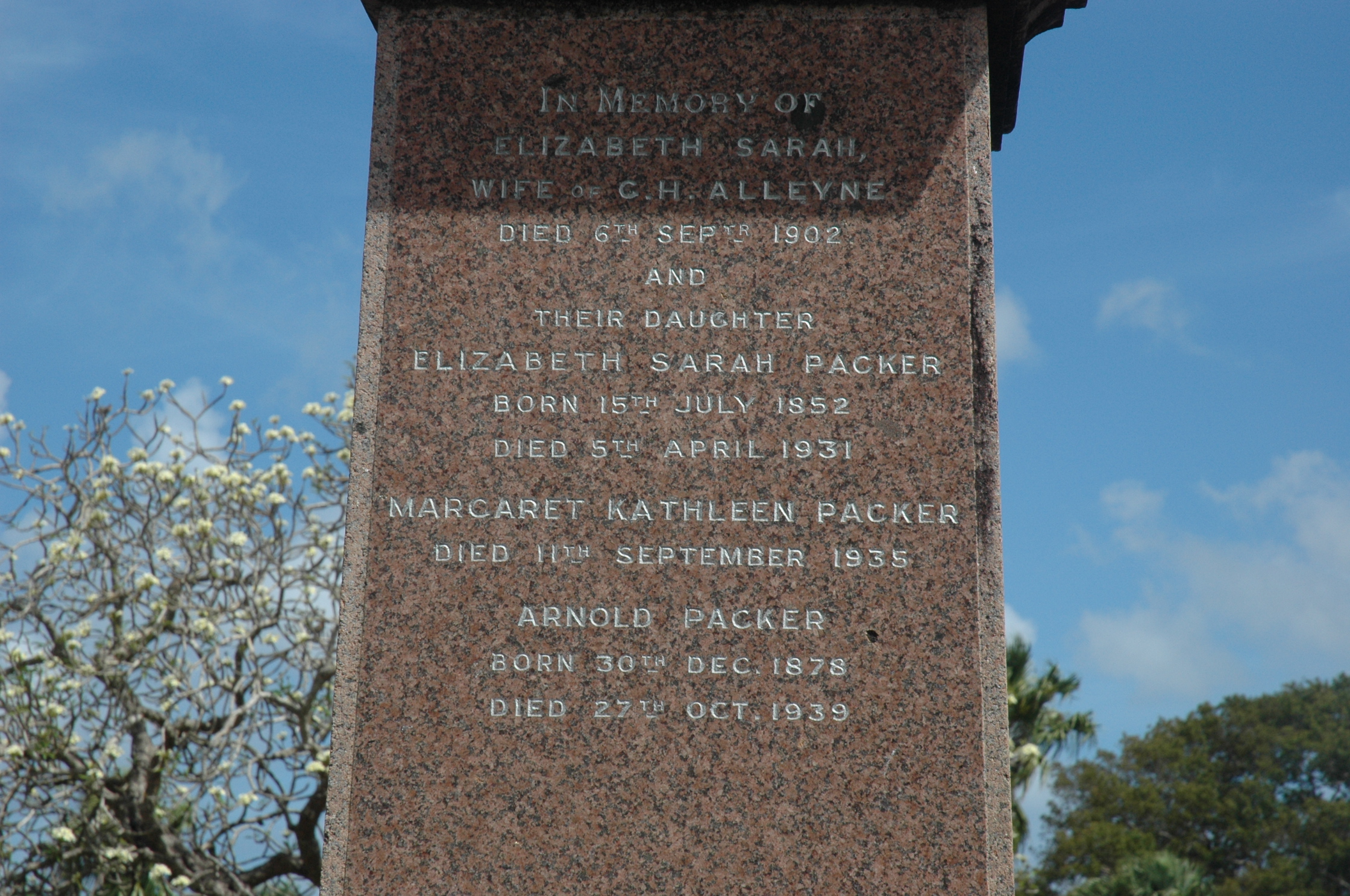 Elizabeth Sarah (Toppin) Alleyne grave