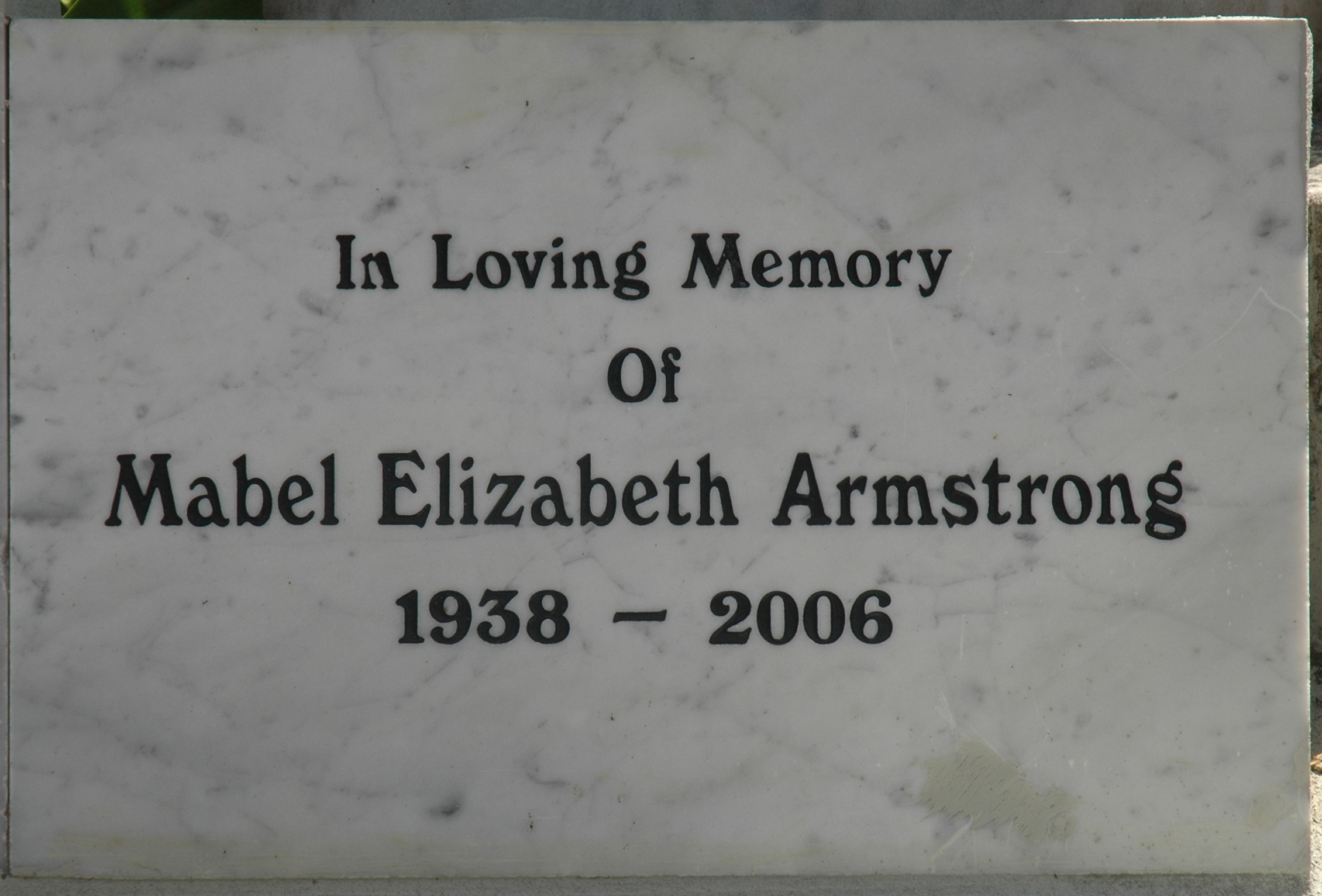 Mabel Elizabeth (Horton) Armstrong grave