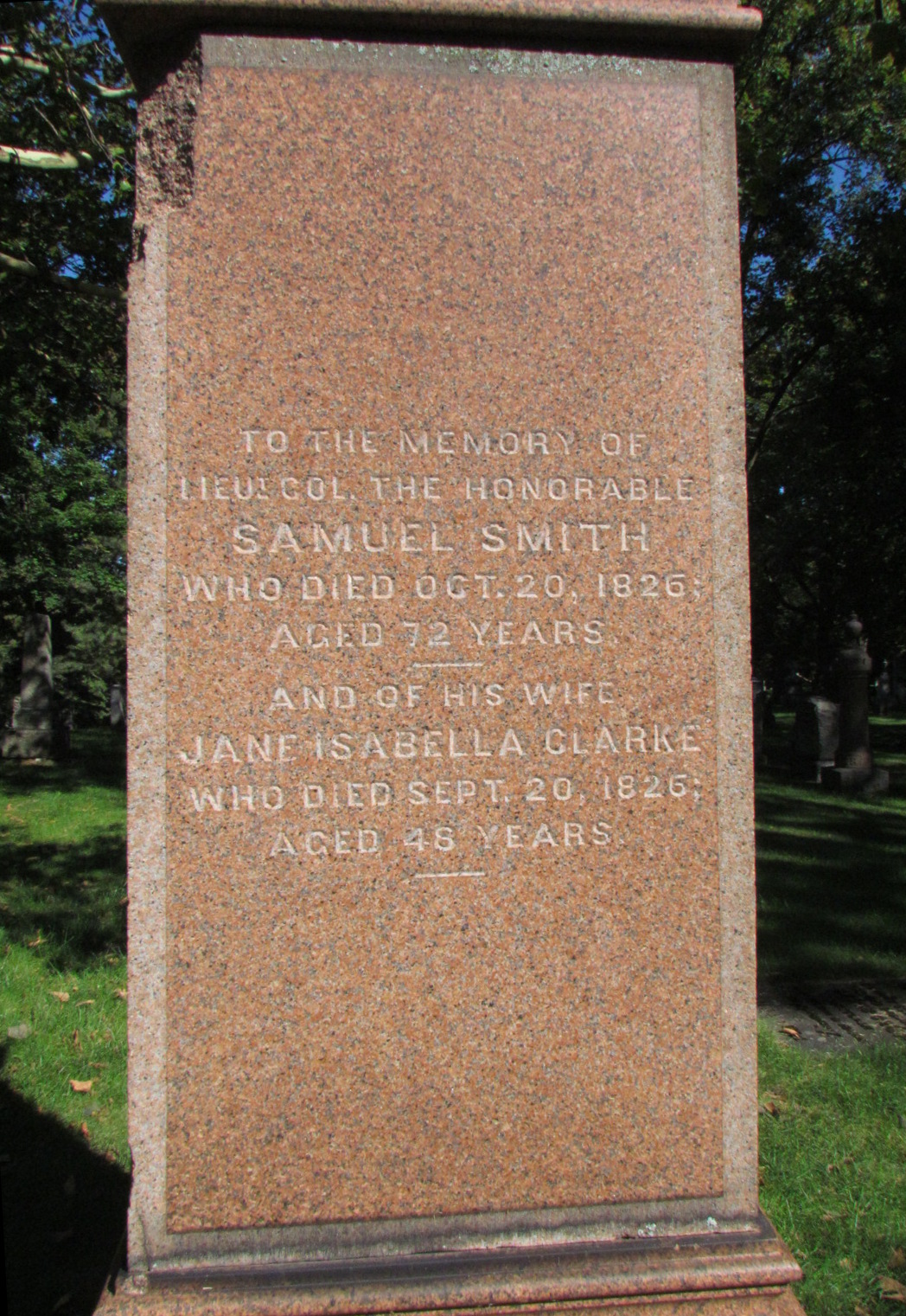 Jane Isabella (Clarke) Smith grave