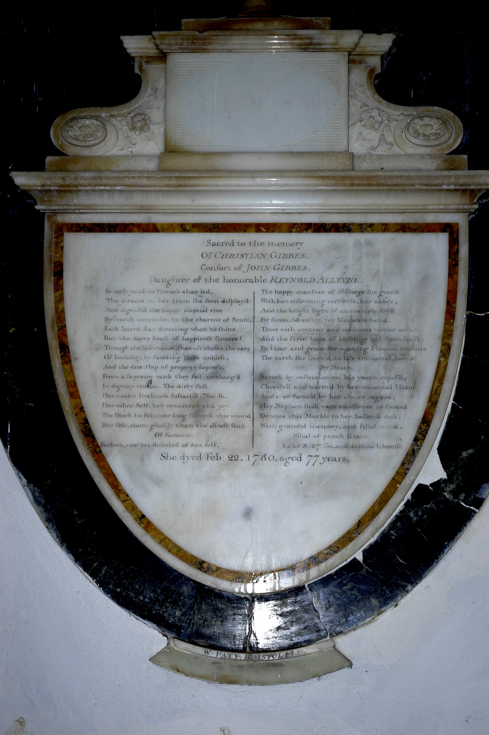 Christian (Alleyne) Gibbes plaque
