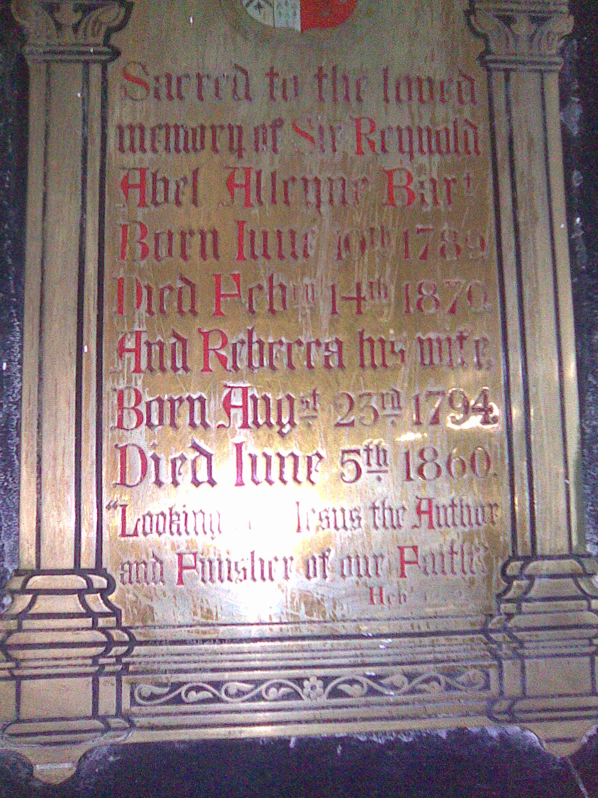 Sir Reynold Abel & Rebecca Alleyne plaque